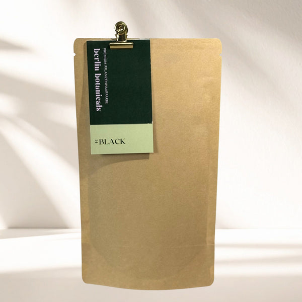 BLACK | Bio Pflanzenhaarfarbe – tiefes Schwarz mit Henna & Indigo